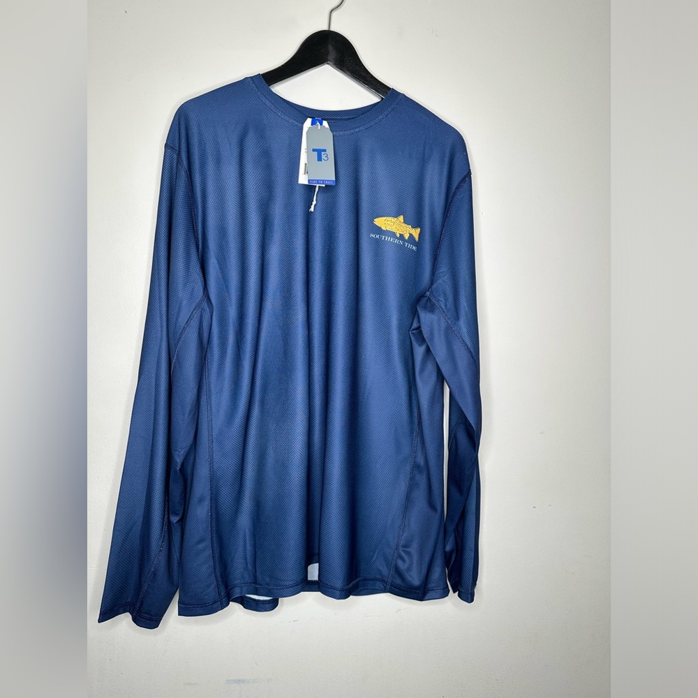 Southern Tide Skipjack Deep Sea Long Sleeve Graphic T Shirt Men Size L